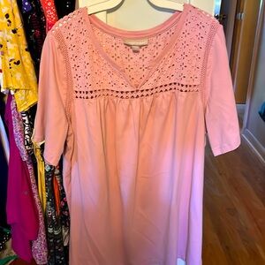 Eyelet detail knit tunic